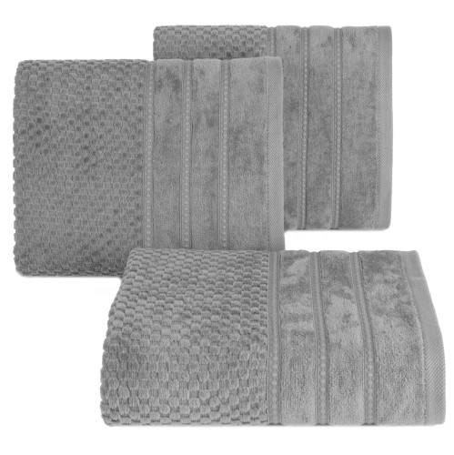 Ręcznik Kąpielowy 70x140 Eurofirany ADORE srebrny 500gsm Bawełna Frotte