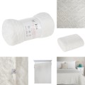 Koc Narzuta 200x220 Design91 WARKOCZ biały Tłoczony Gruby Ciepły 260GSM