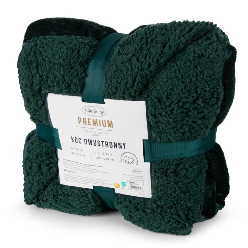 Koc Dwustronny 170x210 Polar Bukla TEDY c. zielony Eurofirany Sherpa Baranek