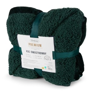 Koc Dwustronny 200x220 Polar Bukla TEDY c. zielony Eurofirany Sherpa Baranek