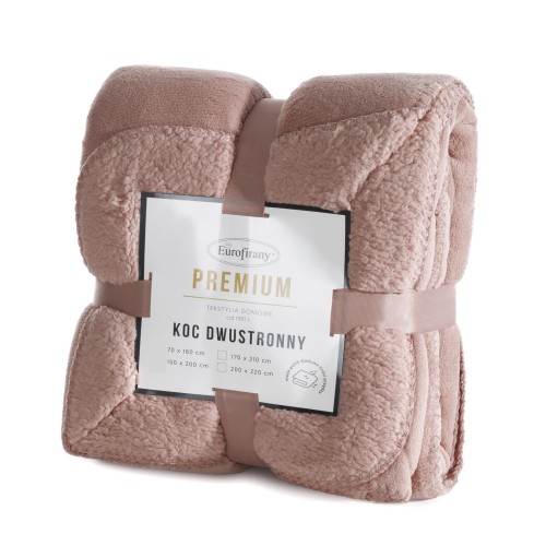 Koc Dwustronny 170x210 Polar Bukla TEDY mocha Eurofirany Sherpa Baranek