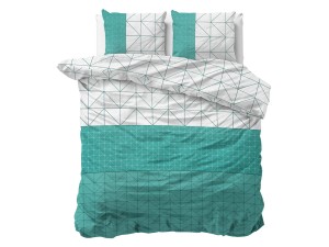 Pościel bawełniana 160x200 Sleeptime GINO turkus